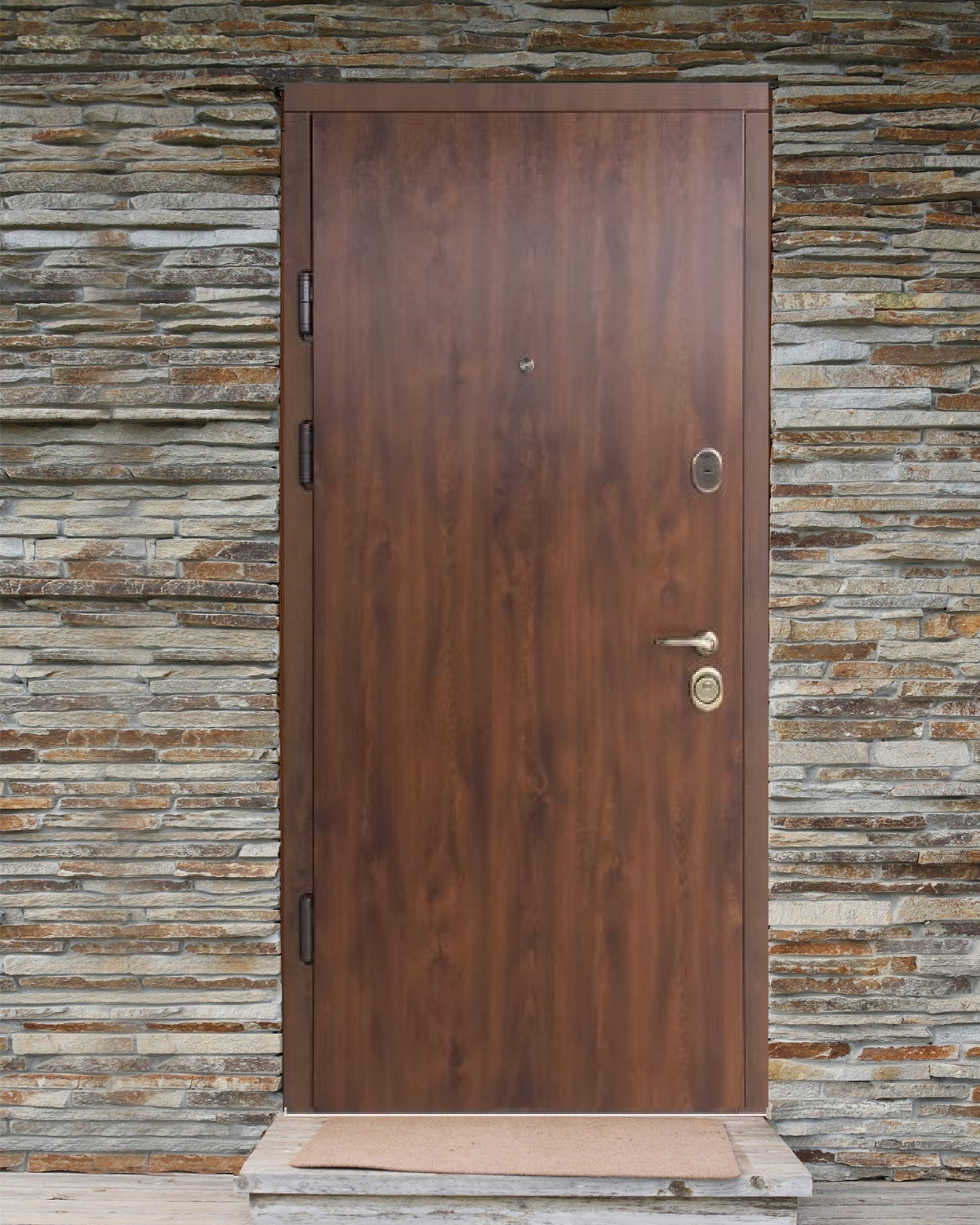 Usa Exterior Metalica pentru Casa "Defender Thermo", Maro